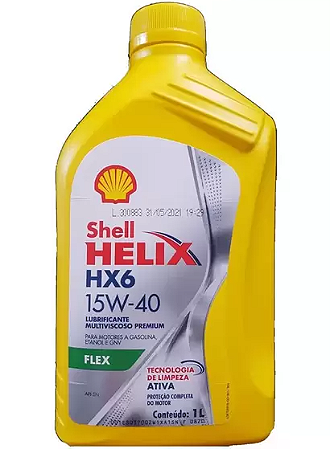 Óleo Lubrificante do Motor Shell Helix HX6 Flex 15W40 Semissintético
