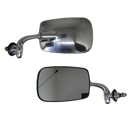 Espelho Retrovisor Fusca Variante e Brasilia Inox Preto Fosco (Mexicano)