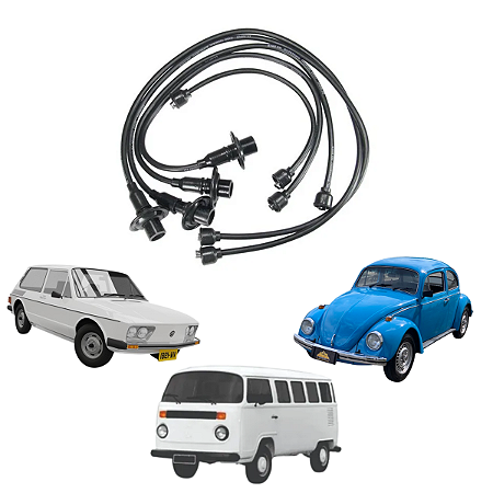 Jogo de Cabo de Vela Olimpic 11042 - VW Fusca Kombi Brasília - Motor a Ar