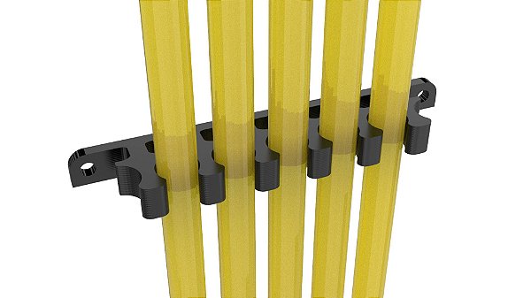 Kit Organizador Mangueira 3/8 Chopp Co2 Fixar Parede 5 Mangueiras/Preto