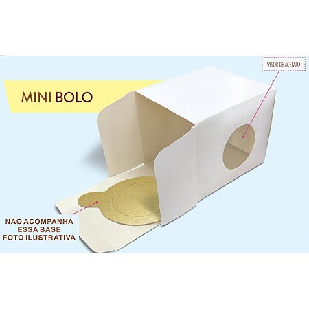 Caixa para Mini Bolo c/ Visor  15,5x15,5x15cm - 1 unid