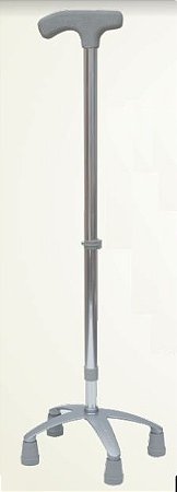 Bengala de Alumínio 4 Pontas Regulável Prata da Sequencial