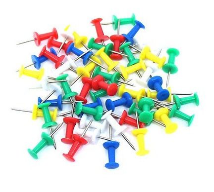 Kit 1000 Tachinha Inox 2,2cm Cabeça Redonda Colorida para Quadros Mural Painéis