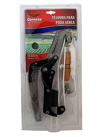 Tesoura 2x1 para Poda Aérea Articulado com 02 Lâminas Sem Cabo Marca Corneta