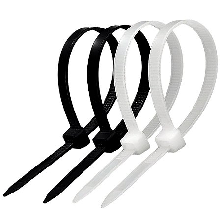 Kit 1000 Abraçadeira de Nylon 2,5x100 mm Alta Resistência Proteção UV Uso Profissional