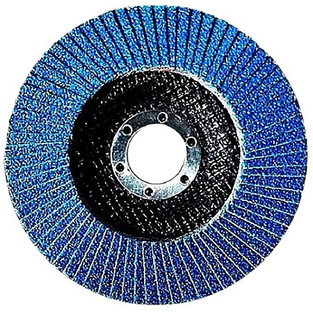 Kit de Disco Flap Cônico Zirconio 115x22,2mm Gr 80 Alto Rendimento no Desbaste de Superfície Metálica