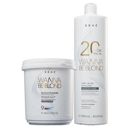 Braé Kit Wanna Be Blond Pó Descolorante 500g + 20 Vol. 900ml