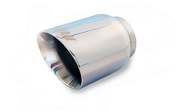 Ponteira de escapamento em inox Luzian P017 polida saída de 3,5"