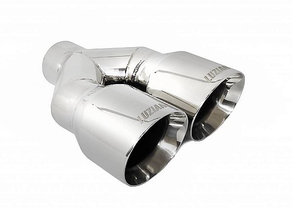 Ponteira de escapamento em inox Luzian P020 polida saída de 3,5"