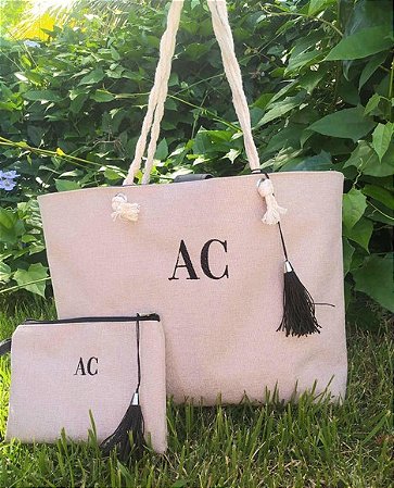 Bolsa e Nécessaire em Linho Personalizada