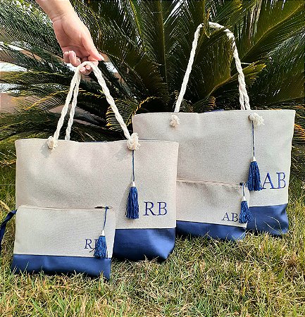 Bolsa Personalizada e nécessaire  em linho e sintético