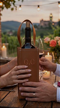 Porta vinho personalizado- Bordado