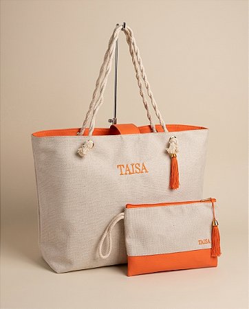 Bolsa e Nécessaire de Praia Personalizada em Sintético/LUIZA