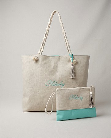 Bolsa e Nécessaire de Praia Personalizada em Sintético/FABI