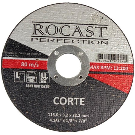 DISCO DE CORTE INOX 4 1/2 1,2 mm ROCAST