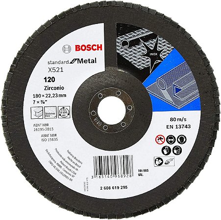 DISCO FLAP METAL 180 mm GR120 PLANO BOSCH