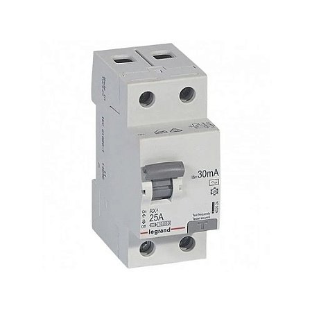 INTERRUPTOR DIFERENCIAL RESIDUAL RX3 127/220V-25A-30MA - 2P - PIAL LEGRAND