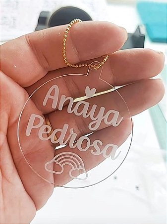 Chaveiro de Identicação para Mochila - Acrílico Gravado