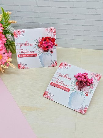 Card com Flor Sempre Viva - 10 Unidades