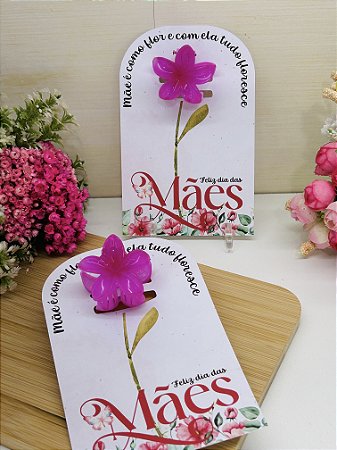 Card com Presilha Flor - 10 Unidades