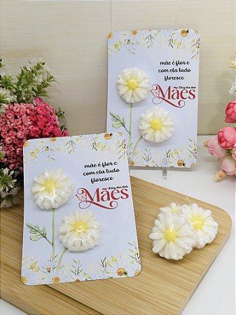 Card com Mini Sabonete Flor - 10 unidades