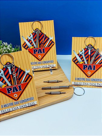 Card com Chaveiro Mini Chave de Fenda - 10 Unidades