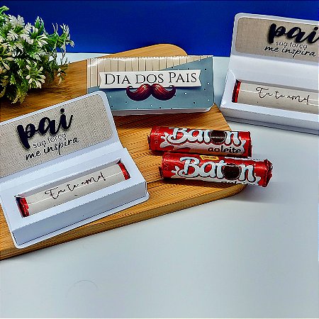 Caixa Porta Baton Chocolate Dia dos Pais - 10 unidades