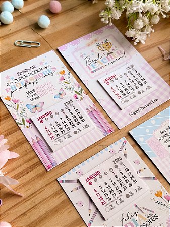 Mini Calendário 2026 com Ímã – Dia dos Professores - 10 Unidades