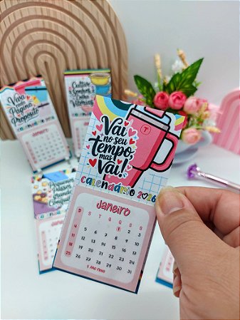Mini Calendários 2026 com Imã de Geladeira Tupperware - 30 unidades