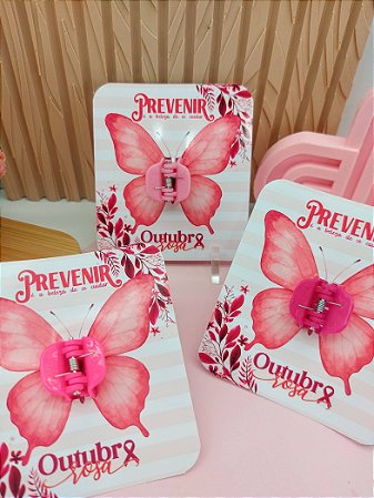 Presilha de Cabelo Outubro Rosa - 10 Unidades