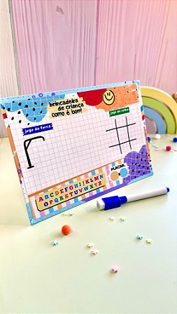 Mini Lousa Infantil Frente e Verso com Caneta Dia das Crianças - 5 unidades
