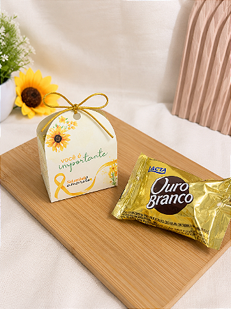 Porta-bombom com Ouro Branco Setembro Amarelo – 10 unidades
