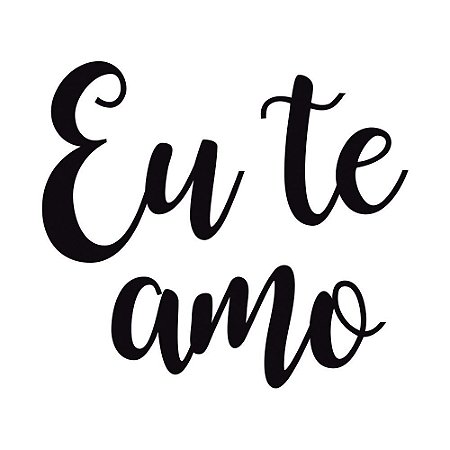 TRANSFER p/ balão LETTERING "EU TE AMO" PRETO