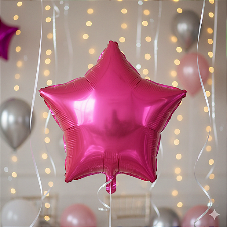 Balão Metalizado liso Estrela 20" Pol.