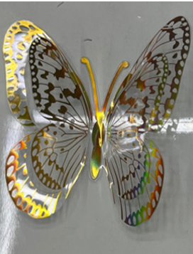 ENFEITE BORBOLETA METALIZADA 6CM C/12