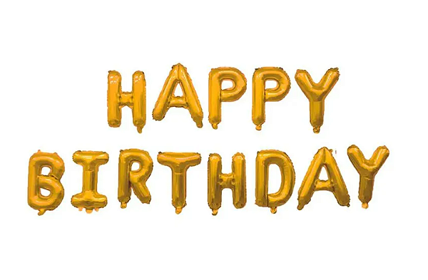 Balão Metalizado Happy Birthday Script 16" c/ 1un