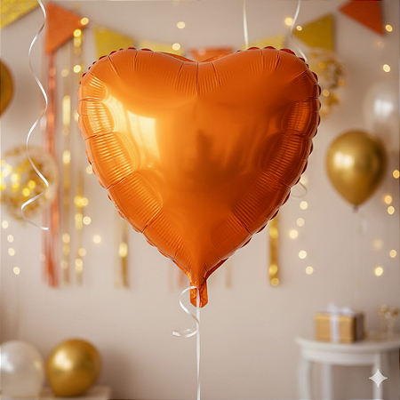 Balão Metalizado liso Coração 20" Pol. - FlexMetal
