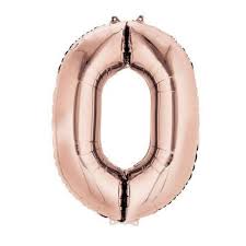 Balão de Festa Microfoil 28" 70cm - Número Rose Gold - 01 Unidade