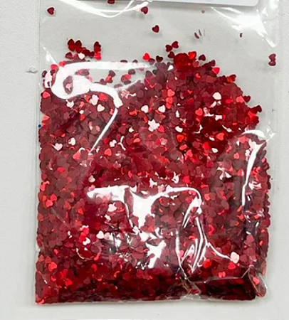 Confete Holográfico Mini Coração 2mm para Balão - 25gr