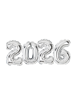 KIT BALÃO 2026 PRATA - 15CM