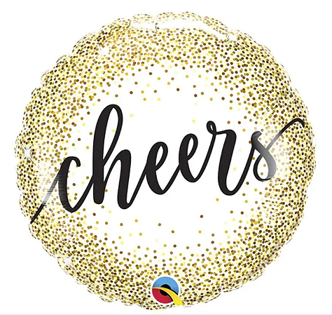 BALÃO METALIZADO 18" REDONDO CHEERS PONTOS DOURADO