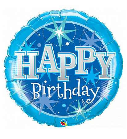 BALÃO METALIZADO 36" REDONDO HAPPY BIRTHDAY 91CM