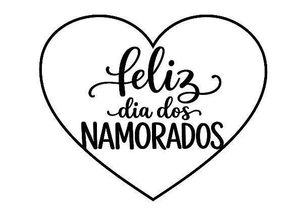 Adesivo Vinil p/ Balões - Feliz dia dos Namorados coração - Frase pronta p/ aplicar