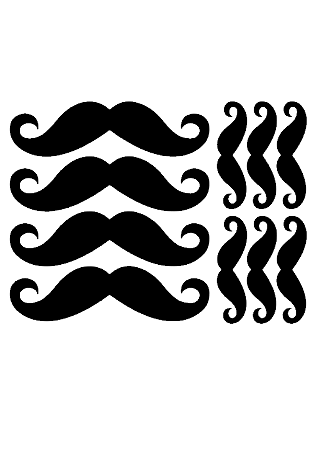 Personalização pronta p/ Balões - Desenhos de BIGODE - Vinil