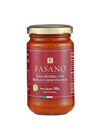 MOLHO SUGO RIVIERA FASANO 180 GR