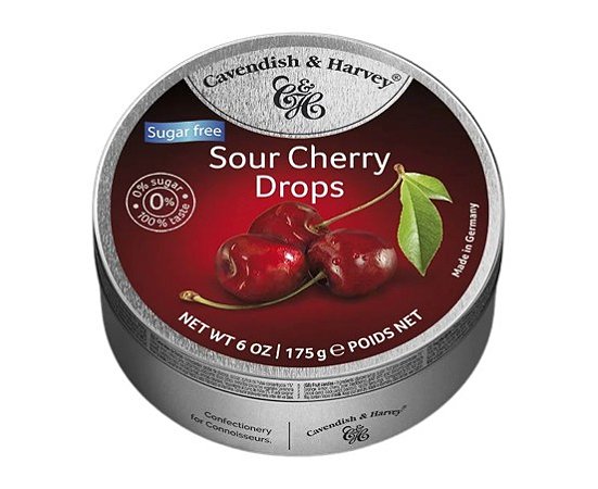 BALA SUGAR FREE SOUR CHERRY DROPS CAVENDISH E HARVEY 175 GR