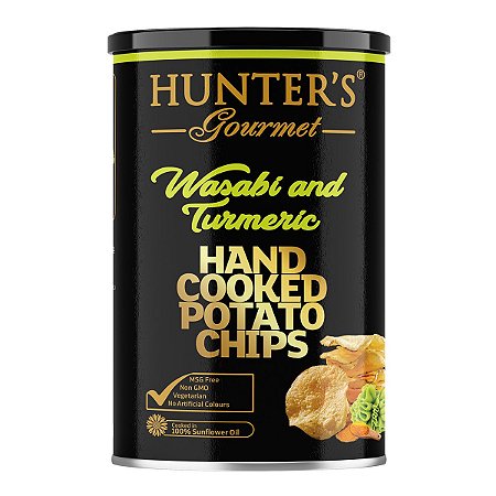 CHIPS DE BATATA FRITA SABOR WASABI E ACAFRAO HUNTERS 150GR