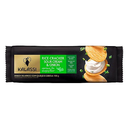 BISCOITO DE ARROZ CRACKERS SOUR CREAM E ONION TAI KALASSI 10