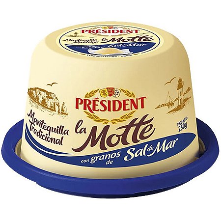 MANTEIGA LA MOTTE COM GRAOS DE SAL MARINHO PRESIDENT 250GR