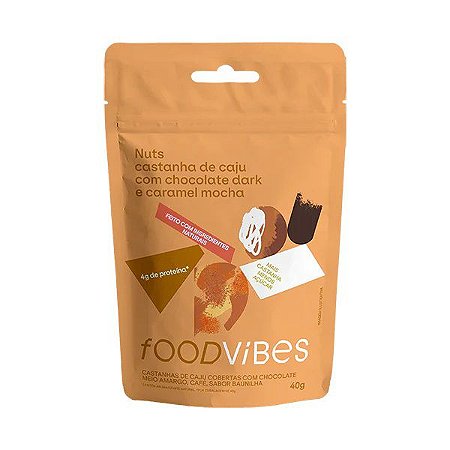 CASTANHA CHOCOLATE DARK E CARAMEL MOCHA FOOD VIBES 40GR